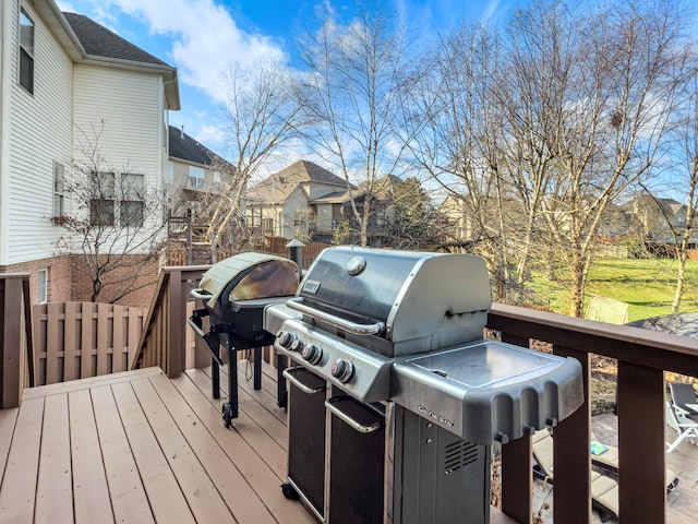 deck with area for grilling