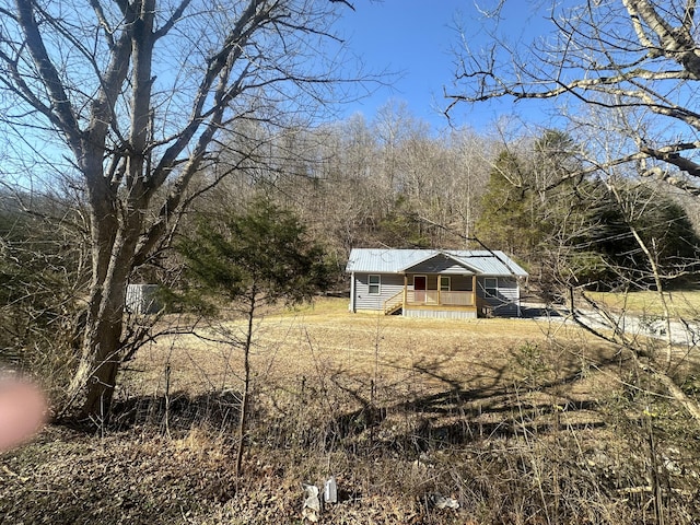 view of yard with a porch