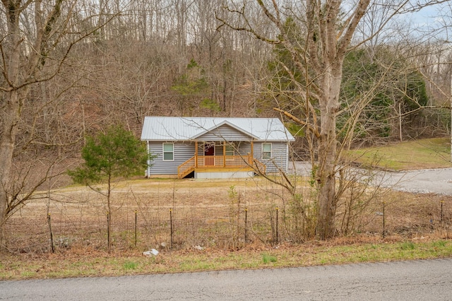 view of front facade featuring covered porch