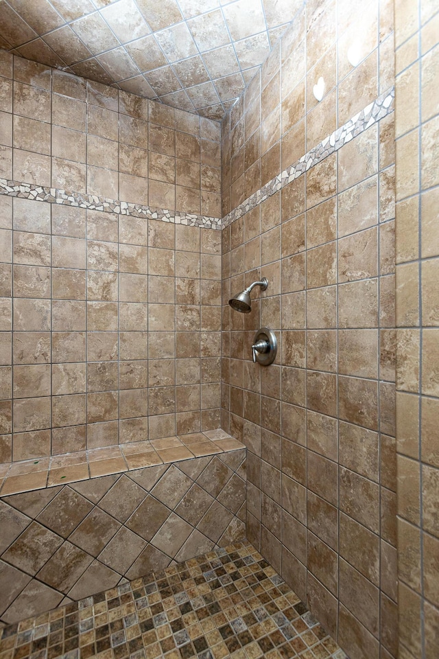 bathroom featuring a tile shower