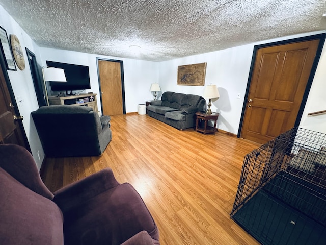 6002 Edmonton Rd, Columbia, KY 42728 - living area with light wood-style floors and a textured ceiling