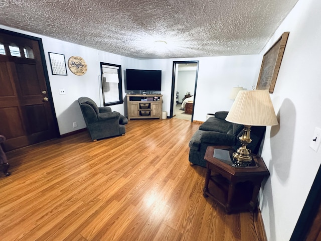 6002 Edmonton Rd, Columbia, KY 42728 - living room featuring light wood finished floors and a textured ceiling
