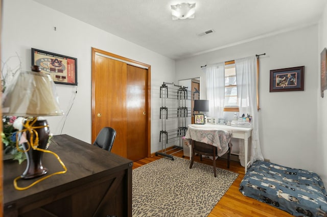 office featuring hardwood / wood-style flooring