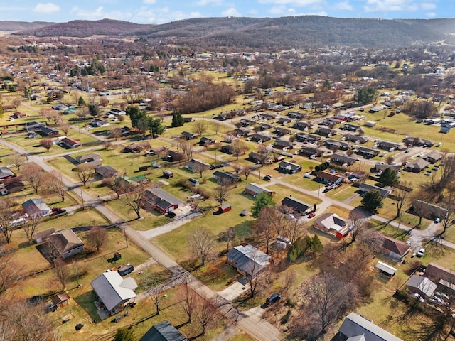 birds eye view of property featuring a mountain view