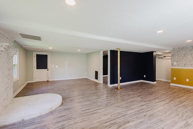 665 Linda Ave, Danville, KY 40422 - below grade area featuring wood finished floors, baseboards, and recessed lighting