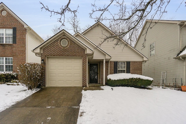 front of property featuring a garage