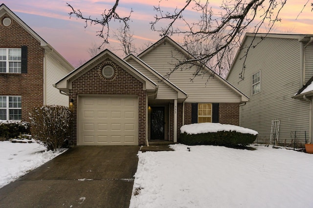 front facade featuring a garage