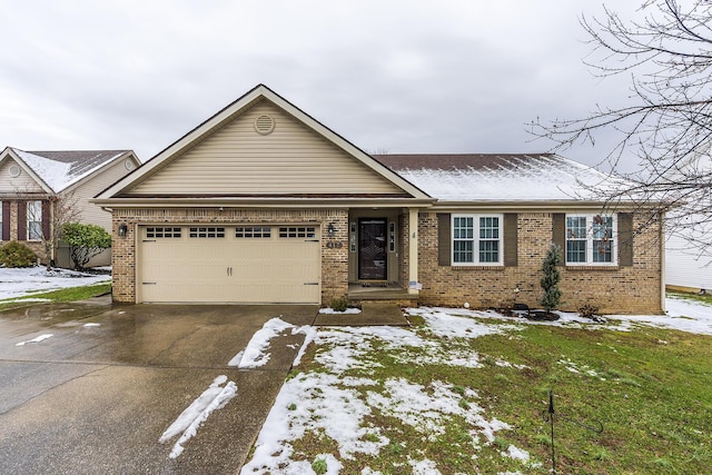 view of front of house with a garage