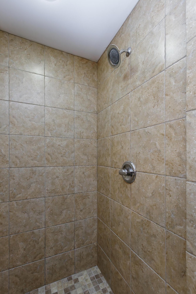 bathroom featuring tiled shower