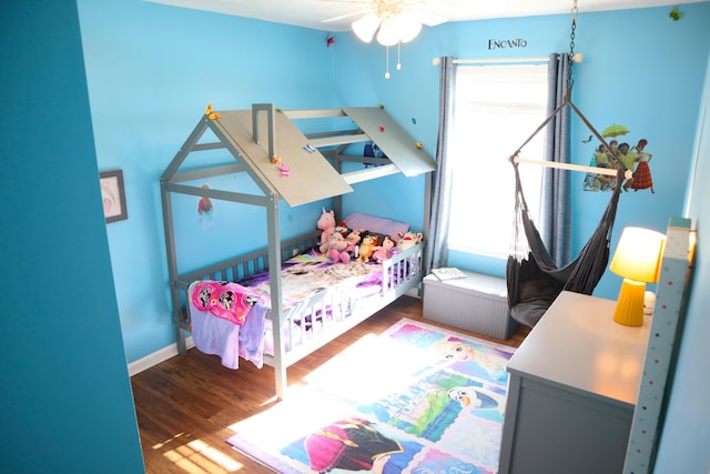 bedroom with wood-type flooring