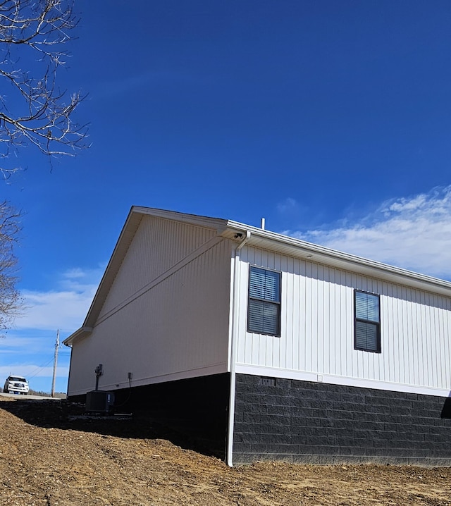 view of property exterior featuring central air condition unit