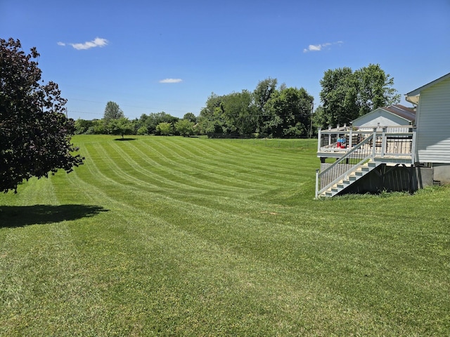 349 Sycamore Dr, Bronston, KY 42518 - view of yard with a wooden deck