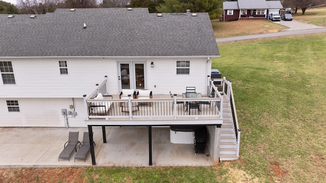 349 Sycamore Dr, Bronston, KY 42518 - rear view of property featuring a patio area, a yard, and a deck