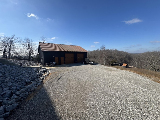 exterior space featuring a garage