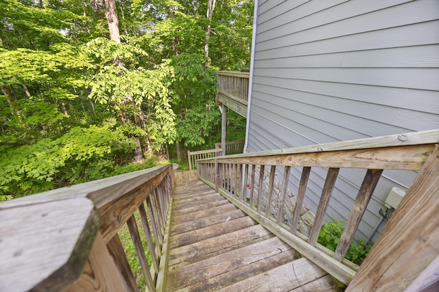view of stairway