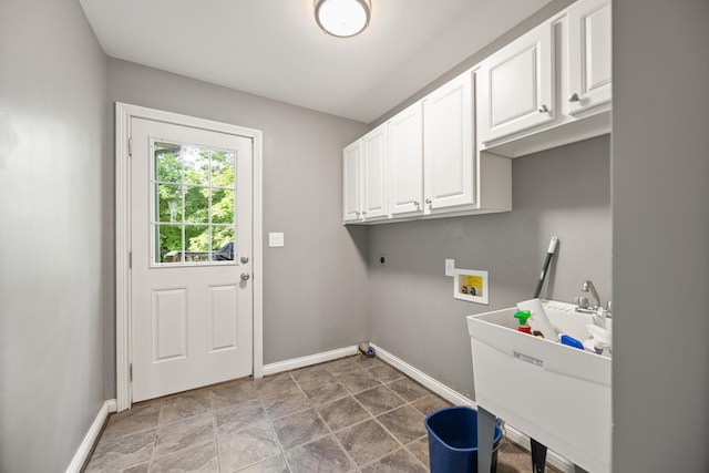 312 Avawam Dr, Richmond, KY 40475 - laundry area with hookup for a washing machine, cabinet space, baseboards, and electric dryer hookup