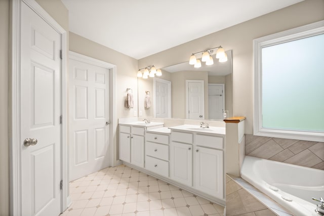 312 Avawam Dr, Richmond, KY 40475 - full bath with double vanity, a bath, and tile patterned floors