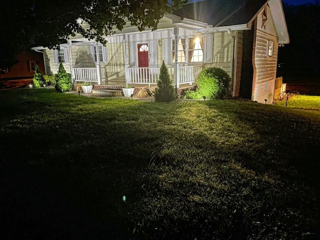 view of yard with a porch