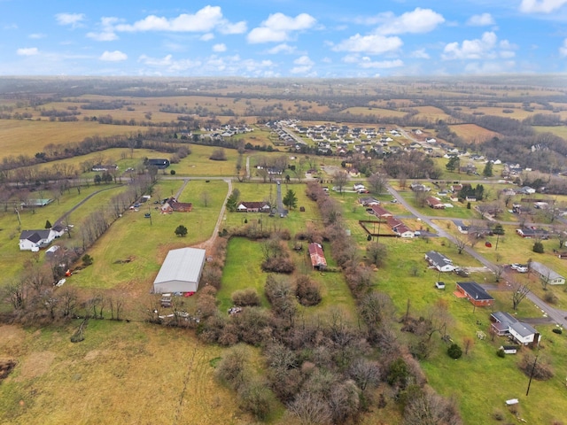 aerial view featuring a rural view