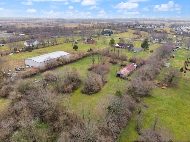 aerial view featuring a rural view