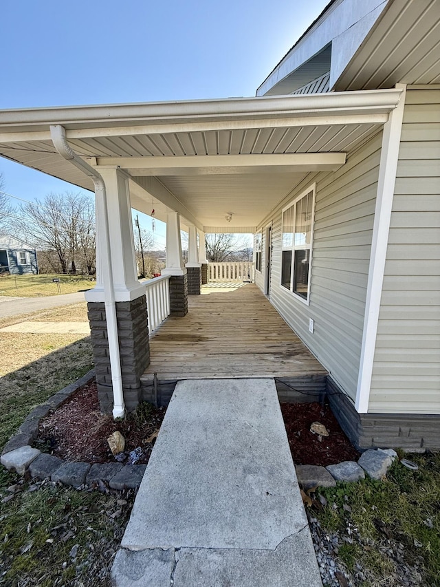 view of patio with a porch