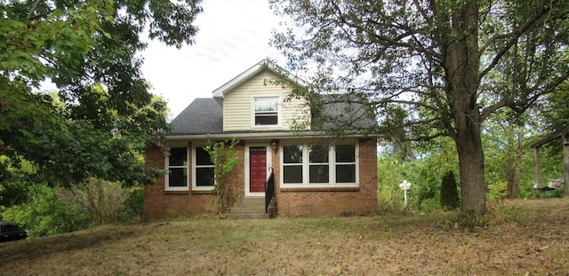 view of front of house with a front yard