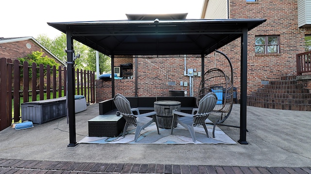 920 Meadow Ln, Harrodsburg, KY 40330 - view of patio / terrace featuring fence and a gazebo