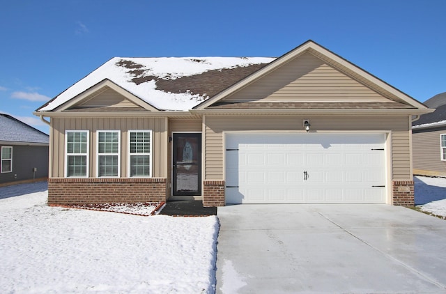 ranch-style home with a garage