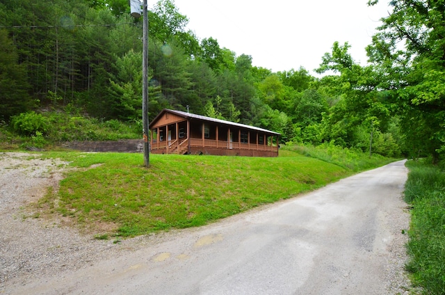 view of log home