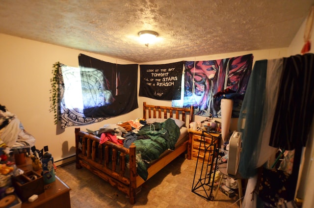 bedroom featuring a baseboard radiator