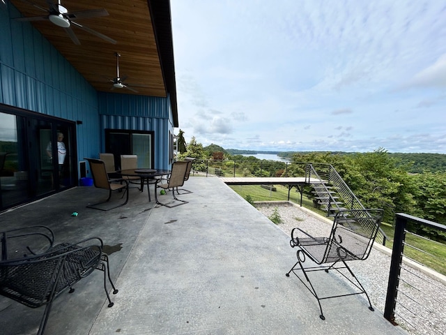 view of patio with ceiling fan