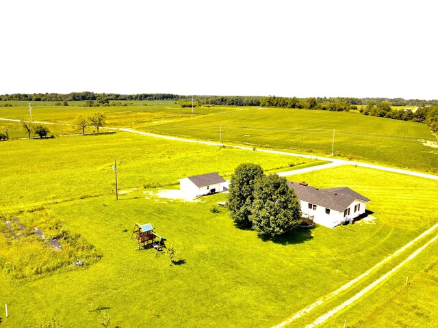 drone / aerial view with a rural view