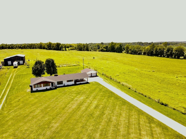 bird's eye view with a rural view
