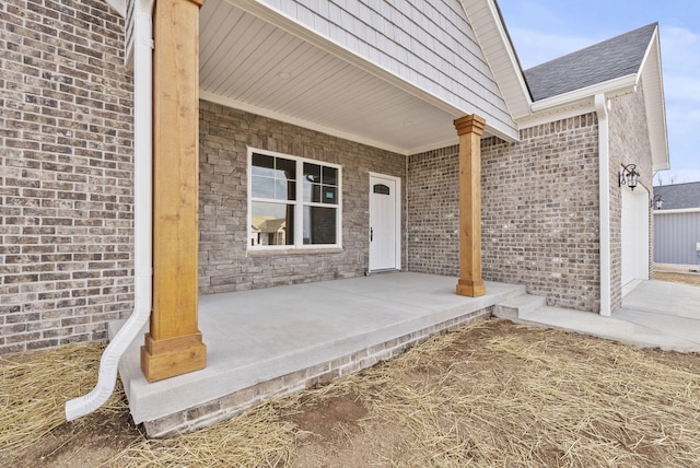 204 Max Cavnes Rd, Danville, KY 40422 - exterior space featuring brick siding, a porch, and roof with shingles