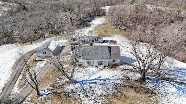 view of snowy aerial view