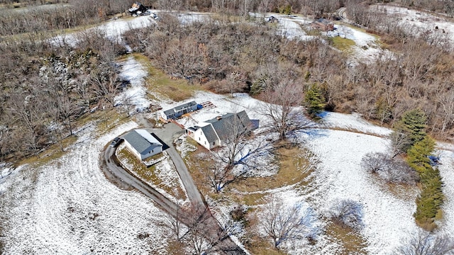 view of snowy aerial view