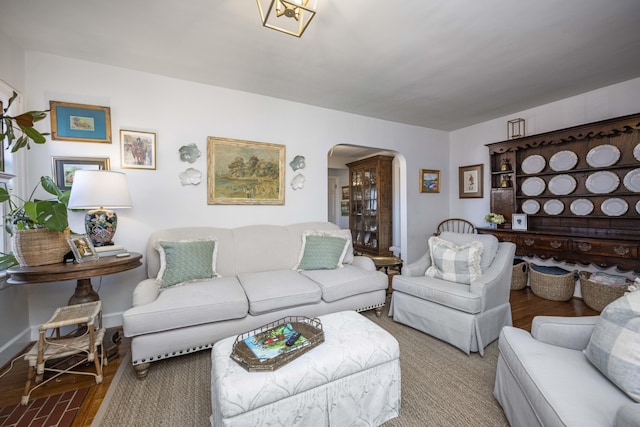 living room featuring hardwood / wood-style floors