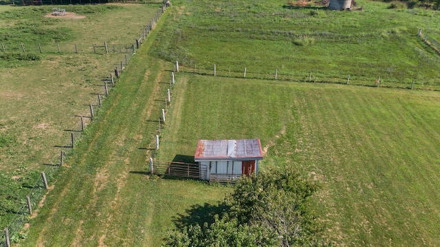 bird's eye view featuring a rural view