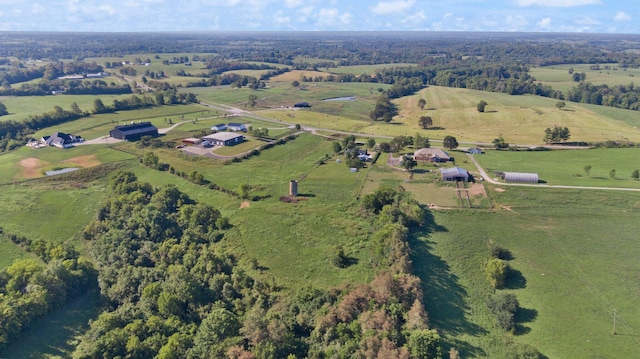 aerial view with a rural view