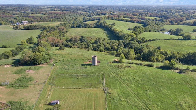 bird's eye view featuring a rural view