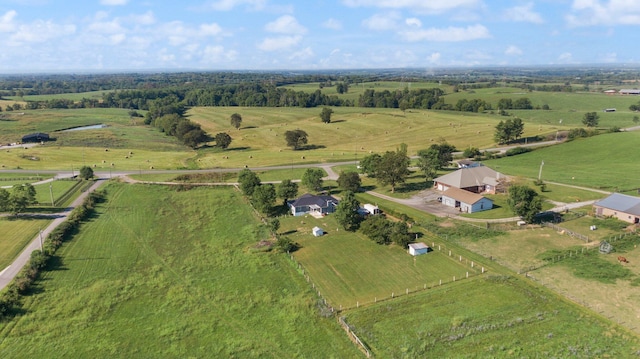 drone / aerial view with a rural view