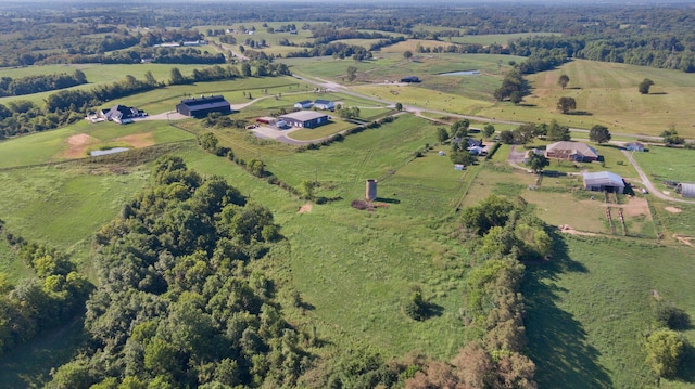 aerial view with a rural view