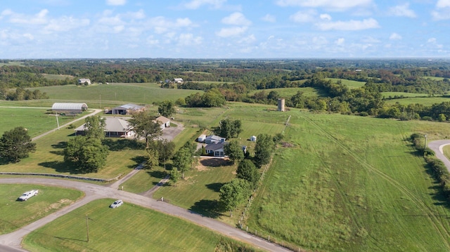 bird's eye view with a rural view