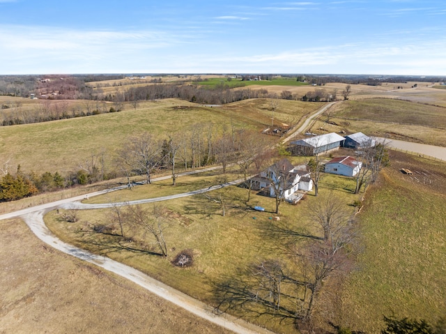 bird's eye view with a rural view