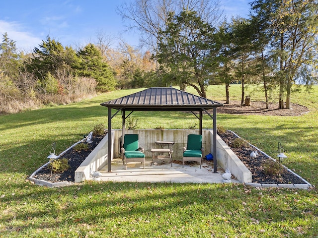 view of yard with a gazebo