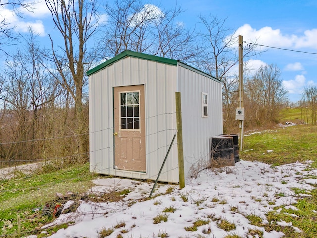 view of shed