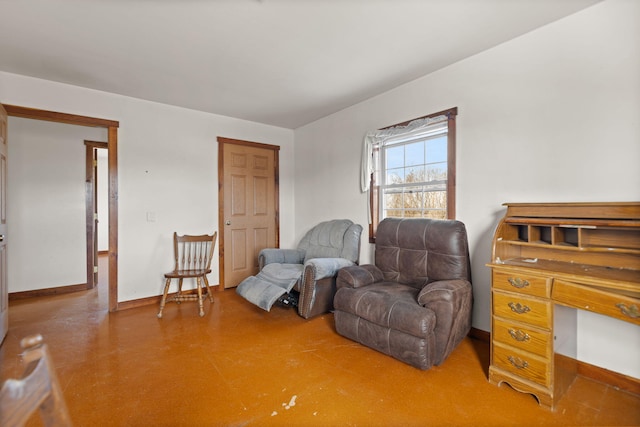 sitting room with baseboards