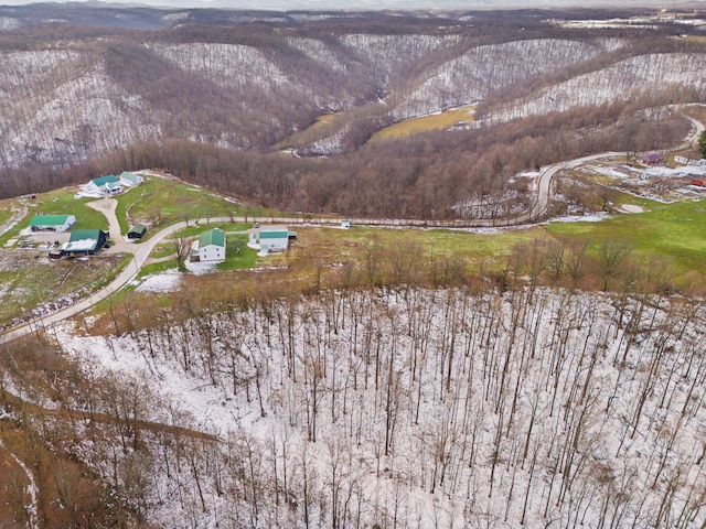 bird's eye view with a mountain view