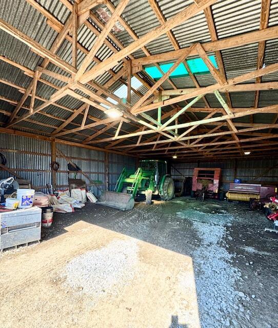 garage featuring metal wall