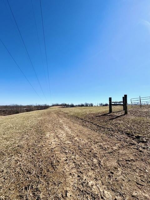 view of yard with a rural view